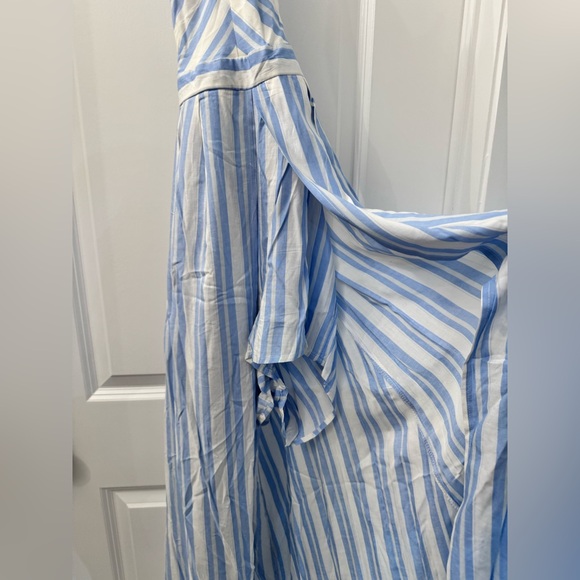 Striped Maxi Dress Romper - Open front with Shorts - Picture 4 of 5
